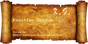 Kesztler Ibolya névjegykártya