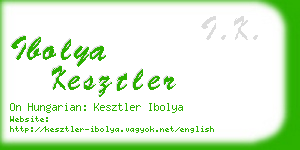 ibolya kesztler business card